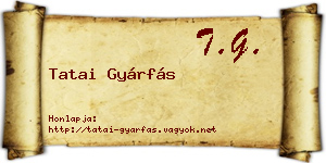 Tatai Gyárfás névjegykártya